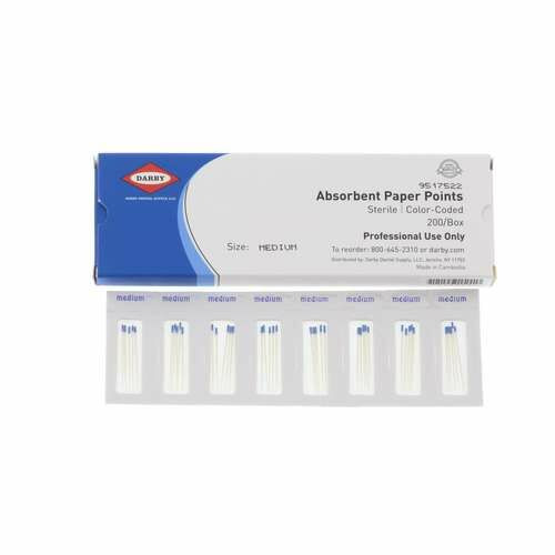 Absorbent Paper Points Sterile Cell-Pack Medium, 200/Box