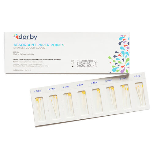 Infection ControlAbsorbent Paper Points Sterile Cell-Pack X-Fine, 200/Box