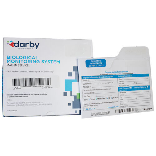 Biological Monitoring System 2 Test Strips & 1 Control Strip, Prepaid Postage, 12/Box