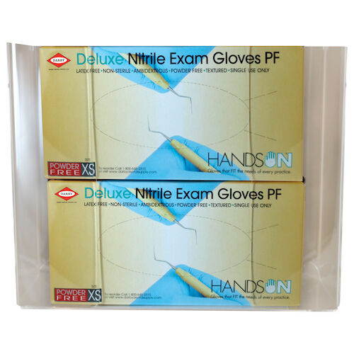 Acrylic Glove Box Dispensers Double, 11" W x 9.5" H x 3.5" D