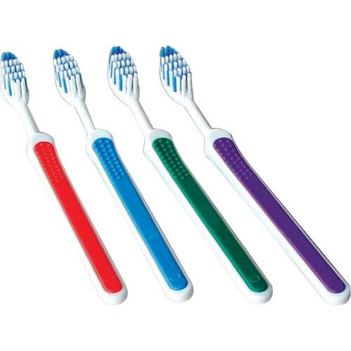 Infection ControlAdult Multi-Tuft Toothbrush Angled Soft, T-Grip, 72/Pkg.
