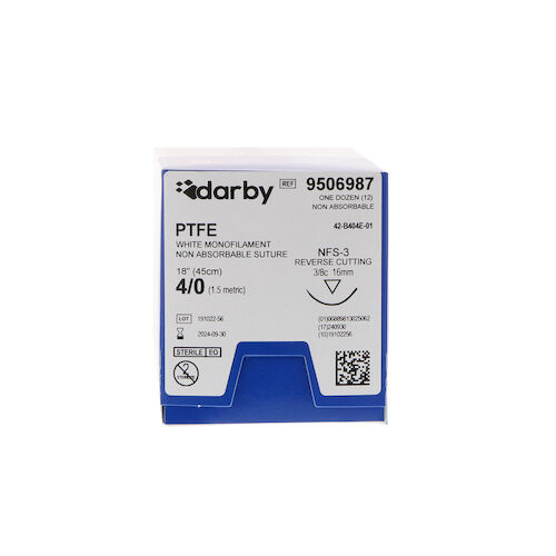Infection ControlPTFE Sutures  3/8 NFS-3 4/0 18", 12/Box