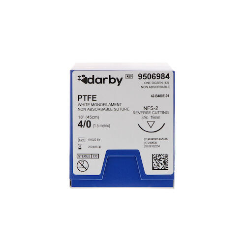 Infection ControlPTFE Sutures  3/8 NFS-2 4/0 18", 12/Box