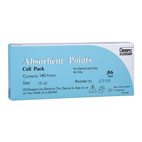 Absorbent Paper Points  .02 Taper Cell Pack of 180