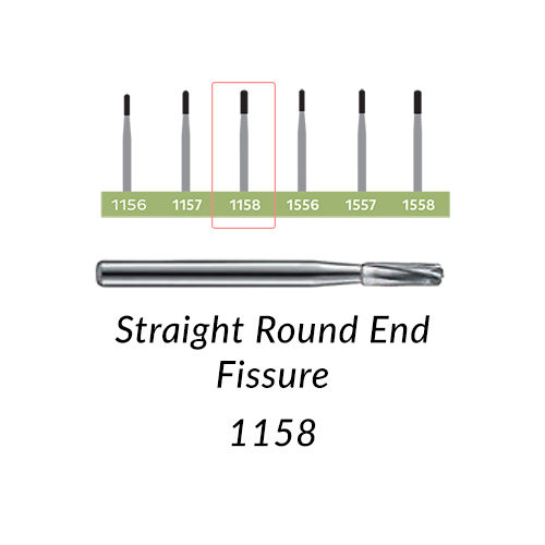 Carbide Burs. FG-1158 Straight Round End Fissure. 10 pcs.