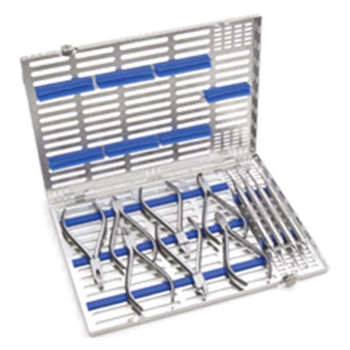 Orthodontic Cassette Stainless Steel Blue 4 Pliers/3 Hand Instruments  (IMORTHSM8)