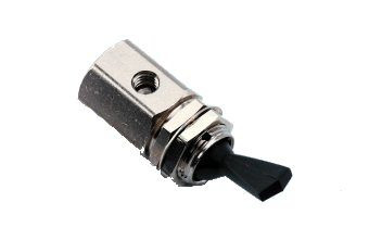 Toggle Valve, Momentary, 2-Way, Normally Closed, Black