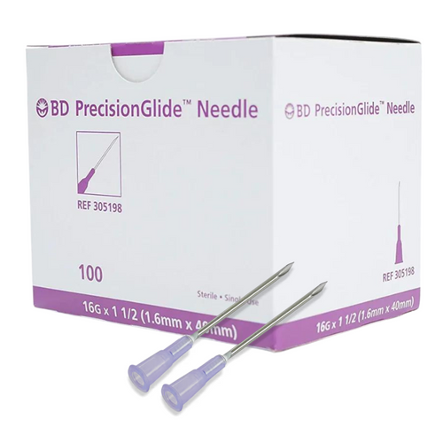 PrecisionGlide Hypodermic Needle 16Gx1-1/2" Lavender Conventional 100/Box