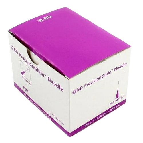PrecisionGlide Hypodermic Needle 16Gx1" Lavender Conventional 100/Box
