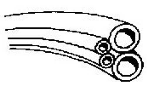 FC Tubing, 4 Hole, Vinyl Gray; Roll of 100ft