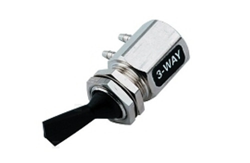 Toggle Cartridge Valve, On/Off, Side Port, 3-Way, Normally Closed, Black