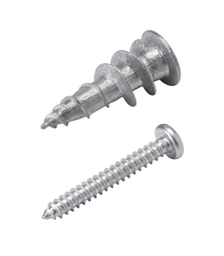 Wall Anchors w/Screws, Metal; Pkg of 25