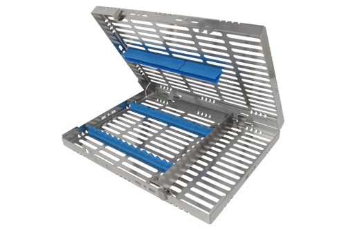 Steririlization Cassette for 16 Instruments, With Adjustable Accessory Area -  280x202x30, Detachable