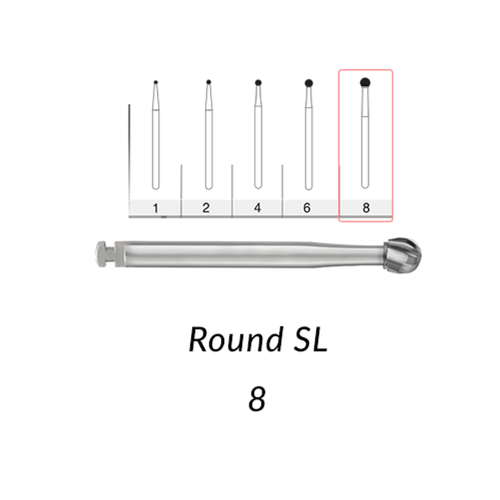 Kerr, Carbide Burs RA-8 SL 100 Pcs. , RA8SL-100