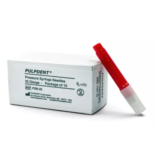 Pulpdent, Pressure Syringe Needles, 1-1/4” - Pkg. of 100, 25 gauge, PSN-25H