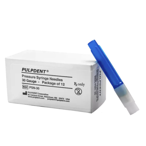 Pulpdent, Pressure Syringe Needles, 1-1/4” - Pkg. of 12, 30 gauge, PSN-30
