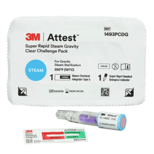 3M-Solventum, 3M Attest Steam Gravity Clear Challenge Pack, 1493PCDG-24