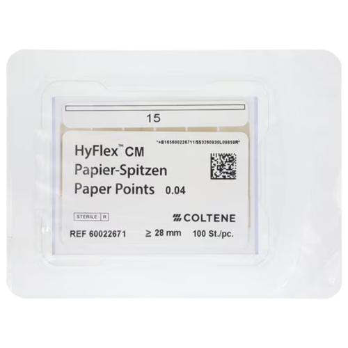 Coltene, HyFlex CM Paper Points .04 #15, 100 Pcs., 60022671