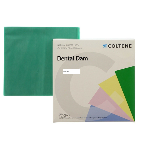 Coltene, Hygenic 6" x 6" Medium Green Rubber Dental Dam, 360/Pack, H04247