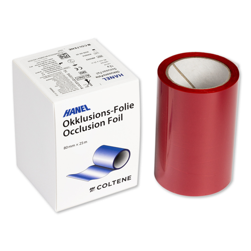 Coltene, Hanel Occlusion Foil 12µ 2Sided Red 80mm, 25 m, 480052
