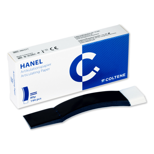 Coltene, Hanel Articulating Paper 80µ C- Shaped Blue, 144 pcs, 480377