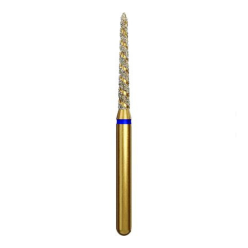 Coltene, Alpen Multi-Use Turbocut Diamond Instruments, FG, Medium, Blue, Tapered Torpedo/Curettage, # 879KT, 1.4 mm Head Diameter, 10 mm Head Length, 5/Pack, R879KTC014FG