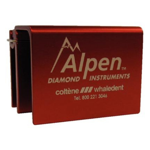 Coltene, Alpen Bur Block, Anodized Aluminum, 10-Hole, Red, 1/Pk, R50010