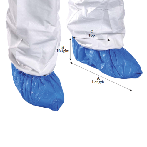 Critical Cover CPE All-Film Shoe Covers, Heated Sealed Seams, Blue, X-Large, 1000/cs (24 cs/plt)