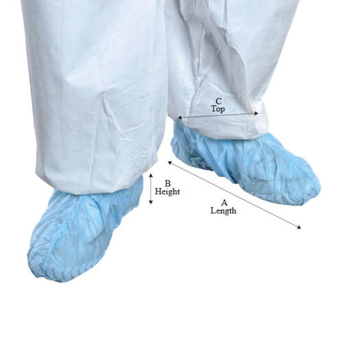 Critical Cover Shoe Covers, Serged Seams, Adhesive Strip on Bottom, Blue, X-Large, 300/cs