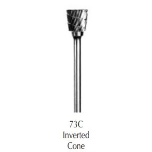 Buffalo Dental, Inverted Cone (73C) Dual Cut Regular HP Carbide Bur, 18060