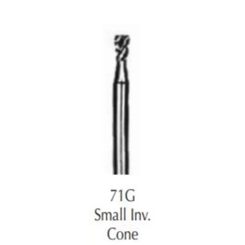 Buffalo Dental, Small Inverted Cone (71G) Dual Cut Regular HP Carbide Bur, 18090