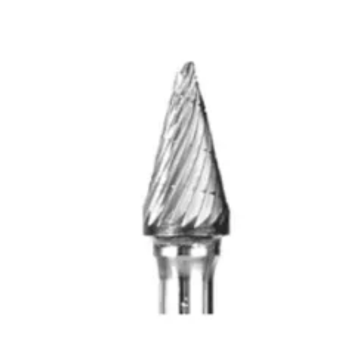 Buffalo Dental, 3/8" Cone (B3/8) Dual Cut Regular Carbide Bur w/ 1/4" Shank, 19100