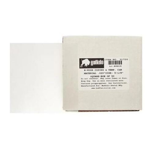 Buffalo Dental, Pkg. of 625,  .020 x 5" x 5" Coping and Temp. C&B Matrix Material, 31730