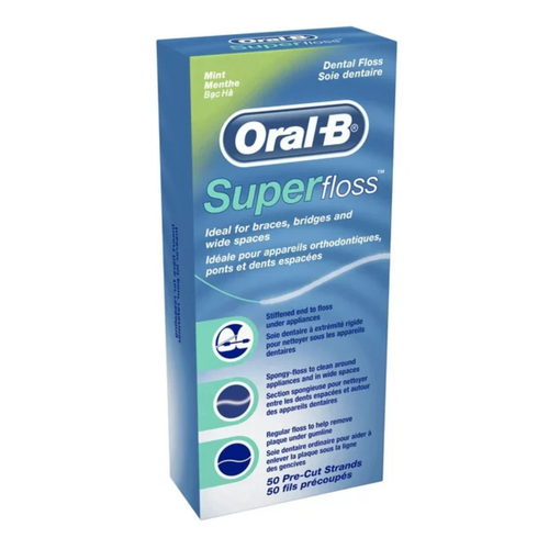 Procter & Gamble, Oral-B Super Floss, Mint, Office Pack, 50/Box, 24 Boxes/Case, 80721154