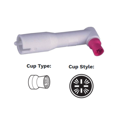 AllPro, Allpro Disposable Prophy Angle Soft Hot Pink Square Ribbed & Webbed, 500/Box, 800-R-500