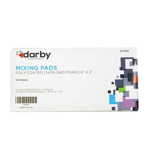 Mixing Pads, 6" x 3", 100 Sheets, Non-Skid Foam, PolyCoated