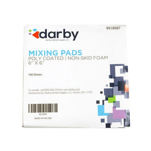 Mixing Pads, 6" x 6", 100 Sheets, Non-Skid Foam, PolyCoated