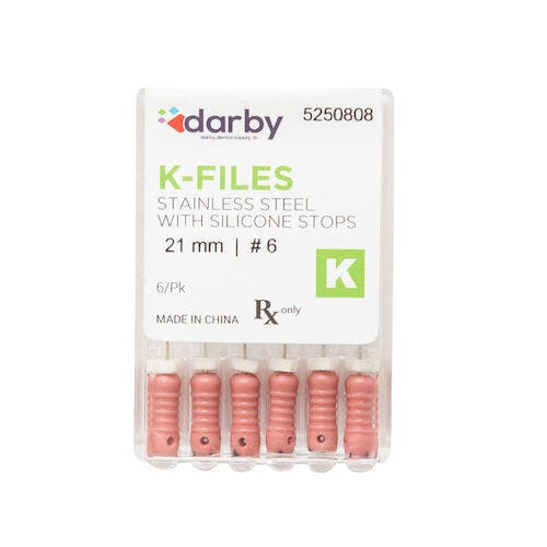 K-Type Files, 21mm, #6, 6/Pkg