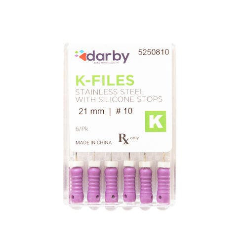 K-Type Files, 21mm, #10, 6/Pkg