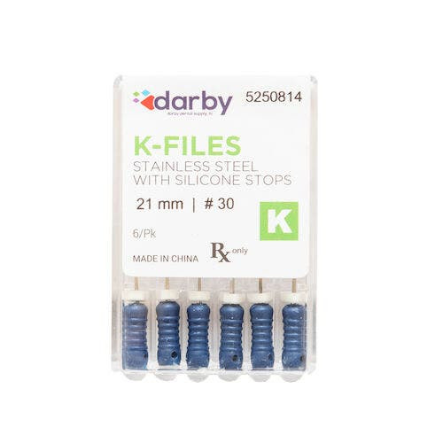 K-Type Files, 21mm, #30, 6/Pkg