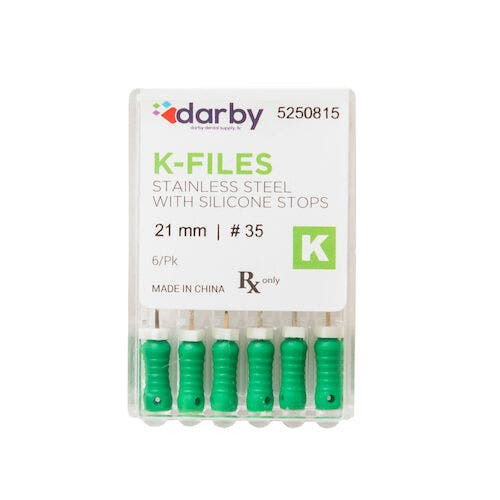 K-Type Files, 21mm, #35, 6/Pkg