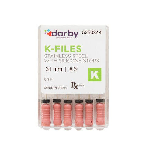 K-Type Files, 31mm, #6, 6/Pkg