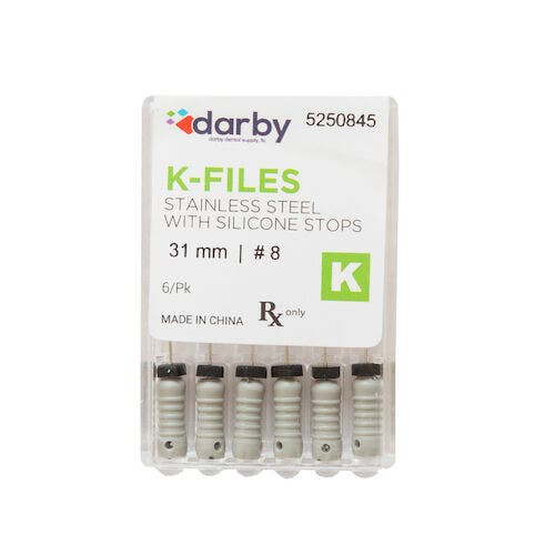 K-Type Files, 31mm, #8, 6/Pkg