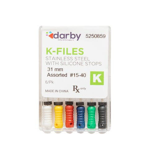 K-Type Files, 31mm, Assorted  #15-40, 6/Pkg