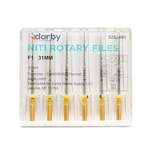 NiTi Rotary Files MT, F1, 31 mm, 6/Pkg.