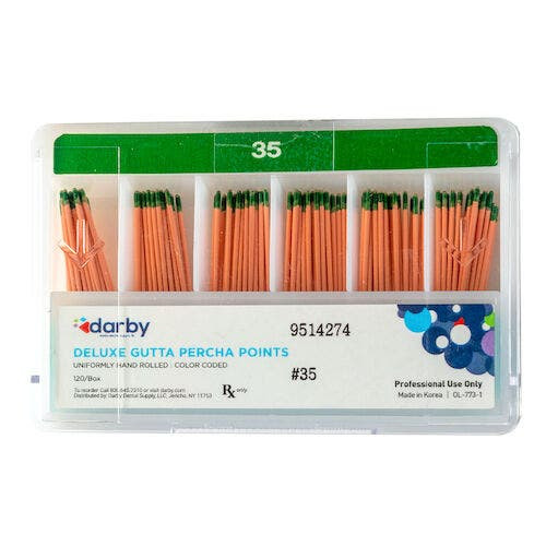 Deluxe Gutta Percha Points, , #35, 120/Box, Compartments