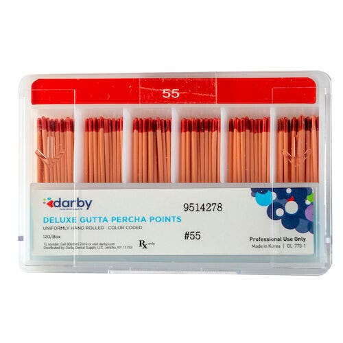 Deluxe Gutta Percha Points, , #55, 120/Box, Compartments