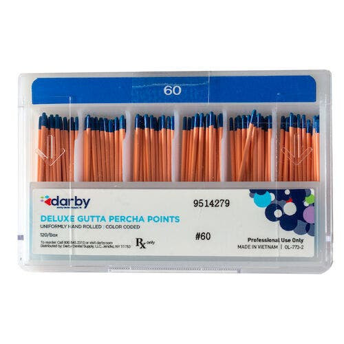 Deluxe Gutta Percha Points, , #60, 120/Box, Compartments