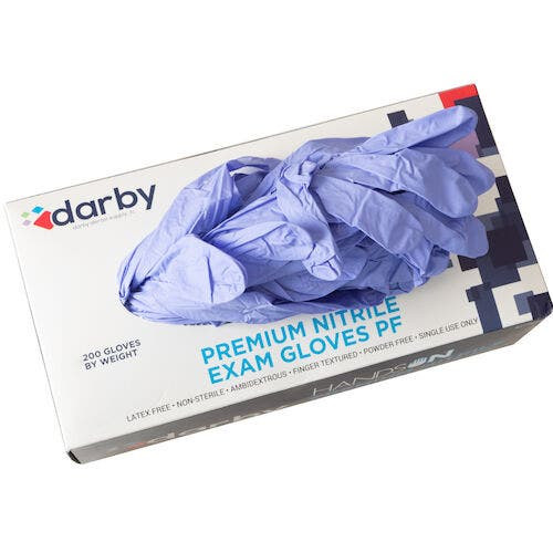 HandsOn Premium Nitrile PF Gloves, Medium, 200/Box