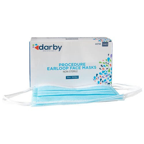 Procedure Earloop Masks ASTM Level 3, Blue, 50/Box